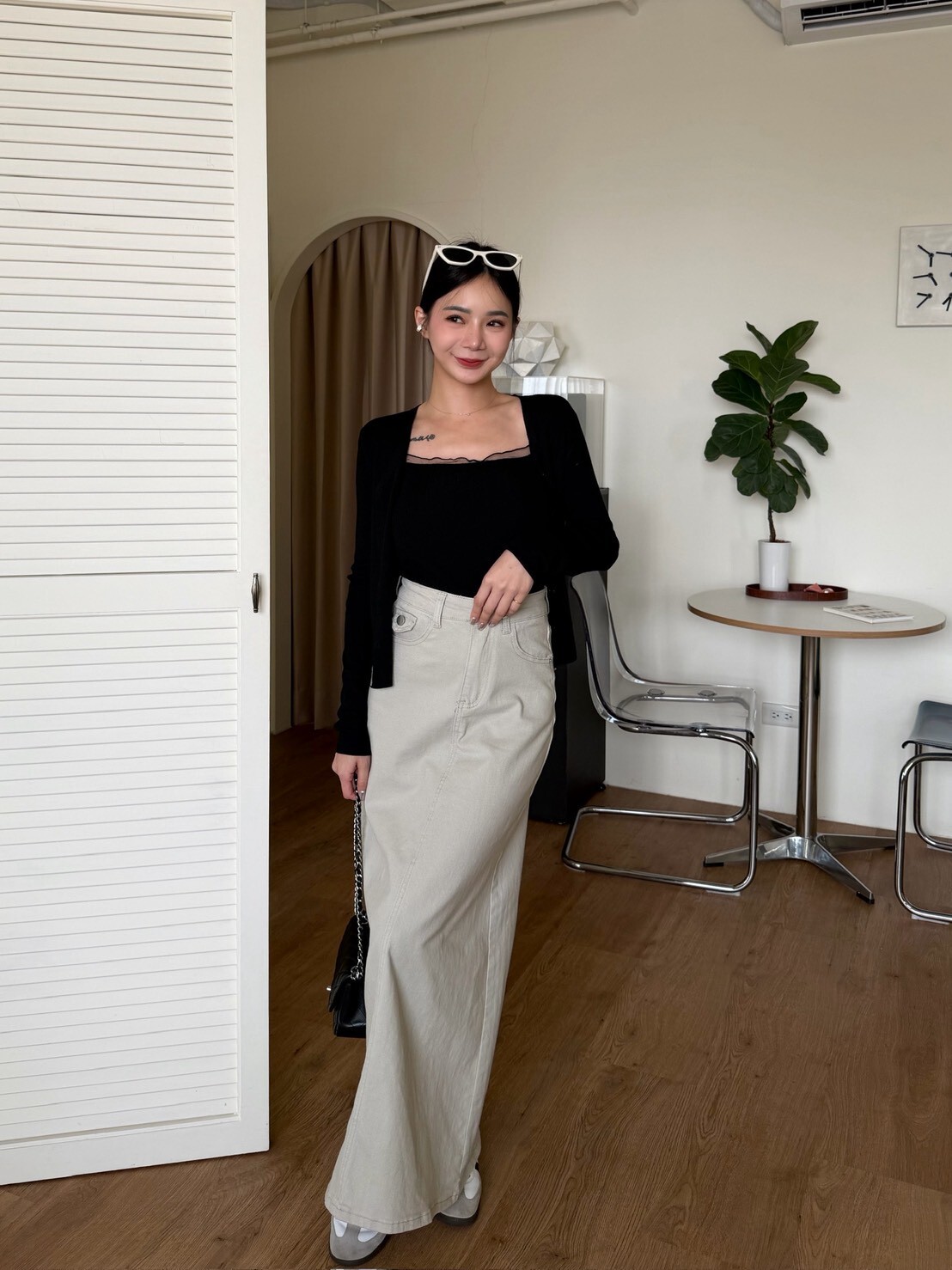 細邊透紗針織套裝