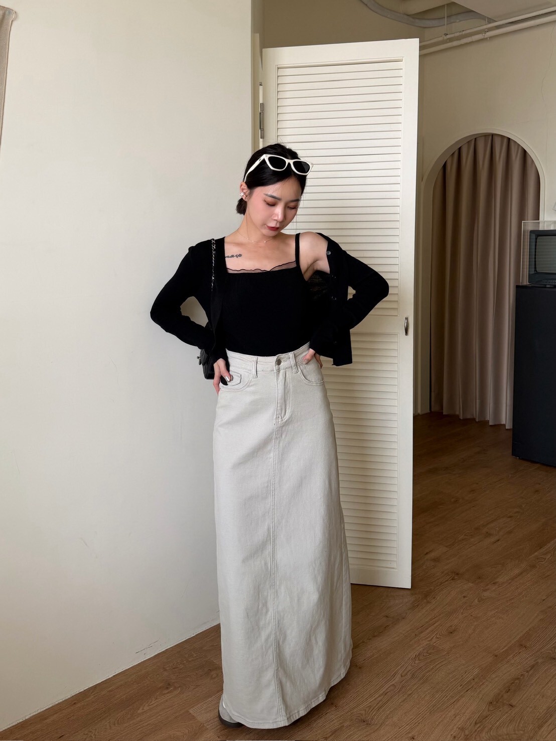 細邊透紗針織套裝