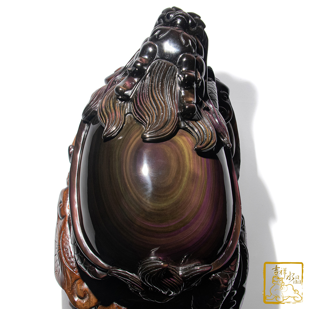 頂級彩虹黑曜石龍龜 6.4kg 吉祥守財