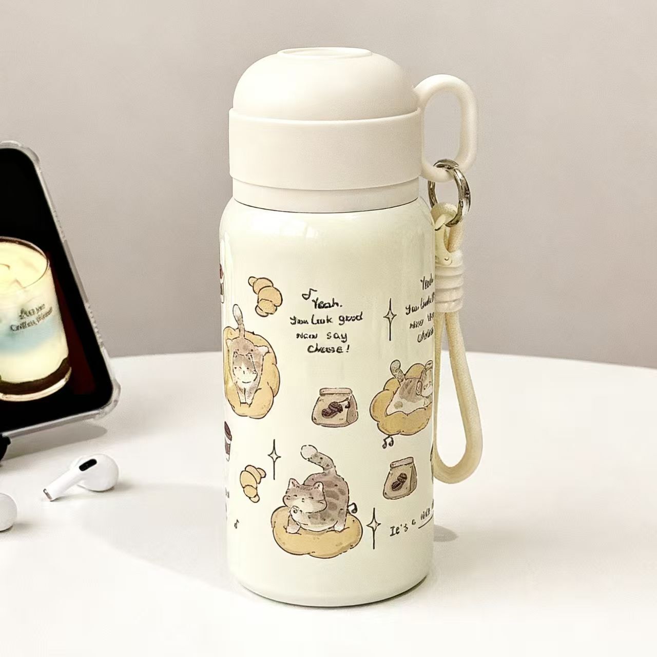 Cute Triple-Drink 316 Stainless Steel Thermos