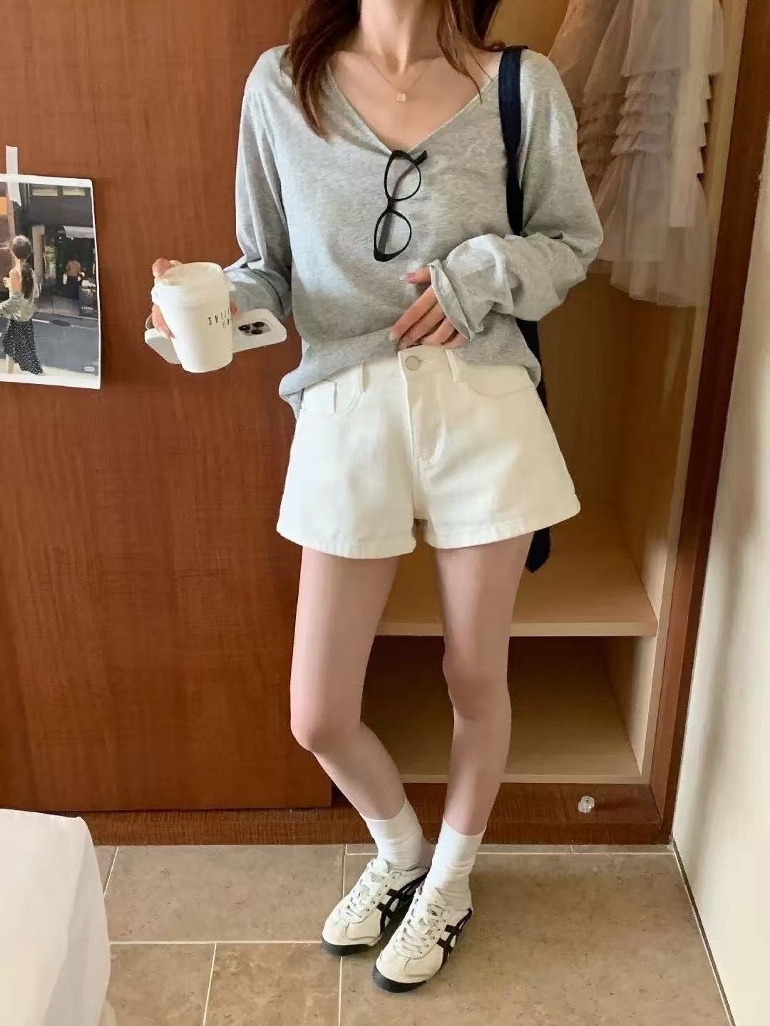 620 經典高腰顯瘦A字牛仔短褲