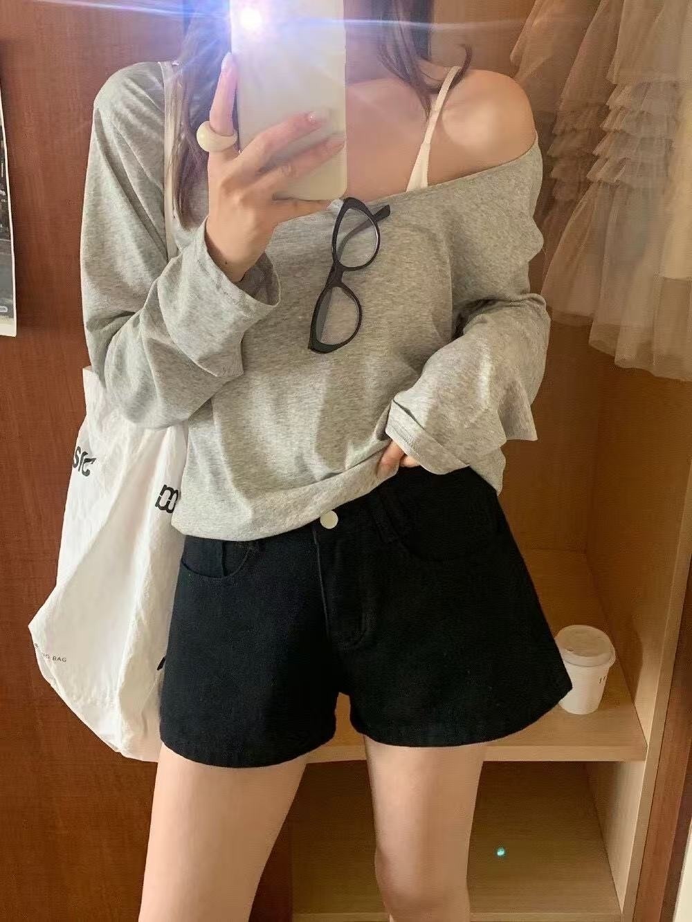 620 經典高腰顯瘦A字牛仔短褲