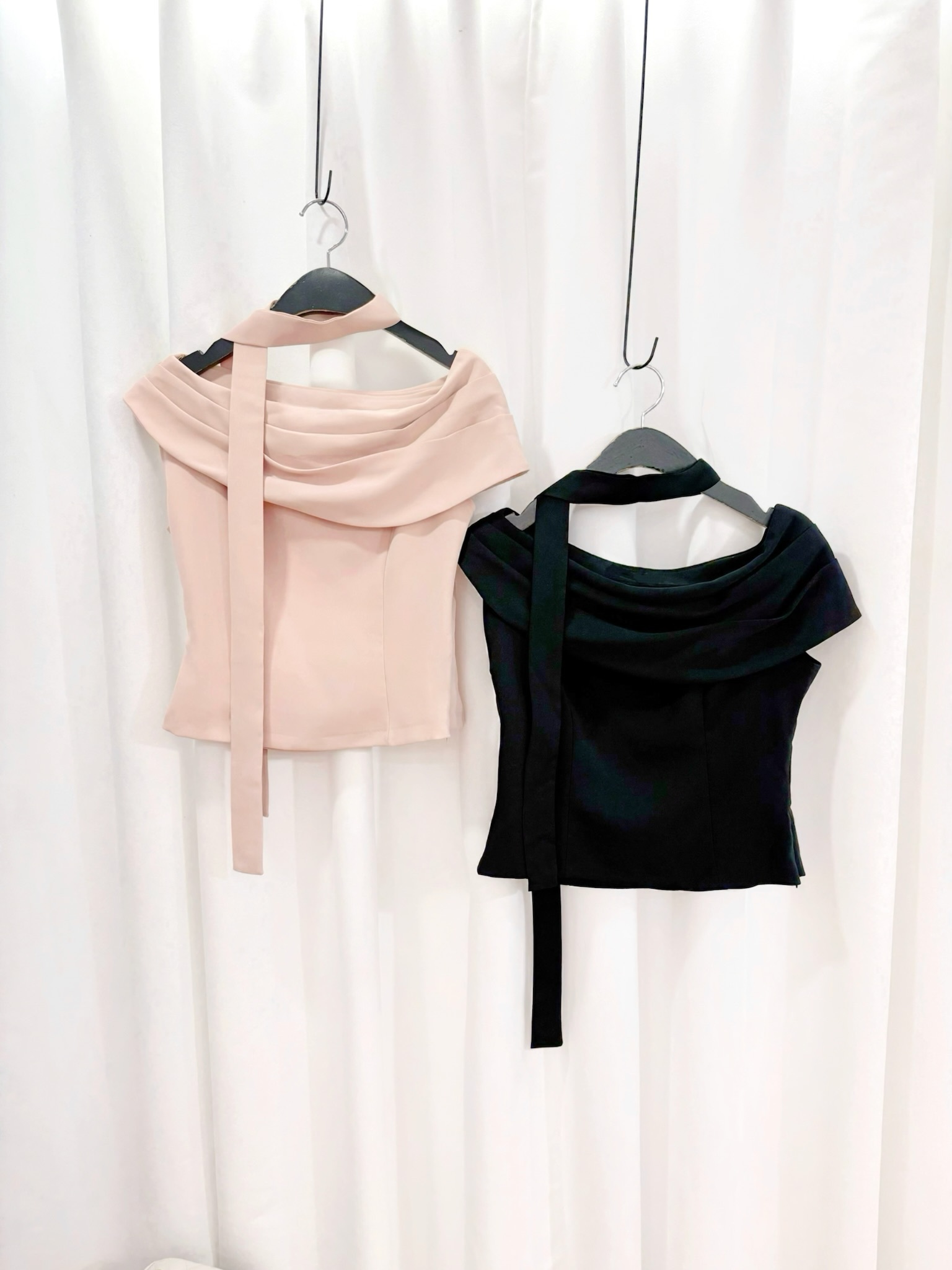 多層次翻領領巾上衣