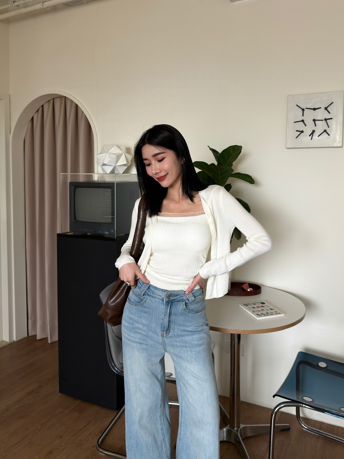 細邊透紗針織套裝