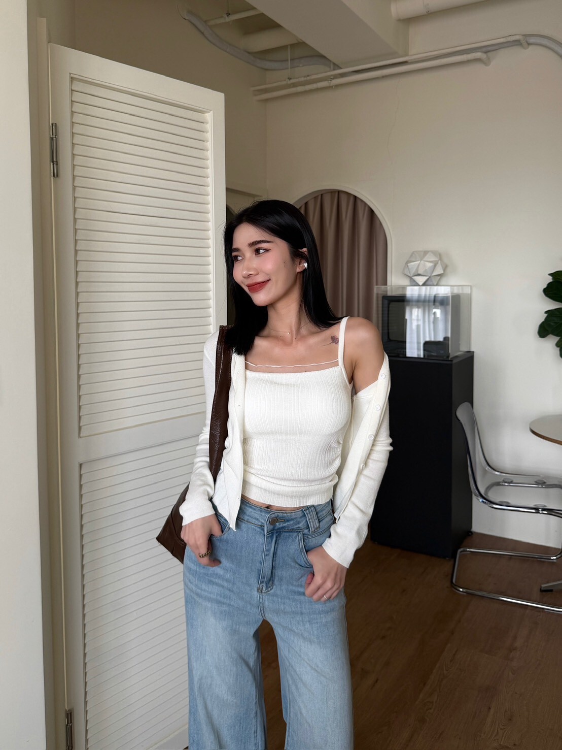 細邊透紗針織套裝