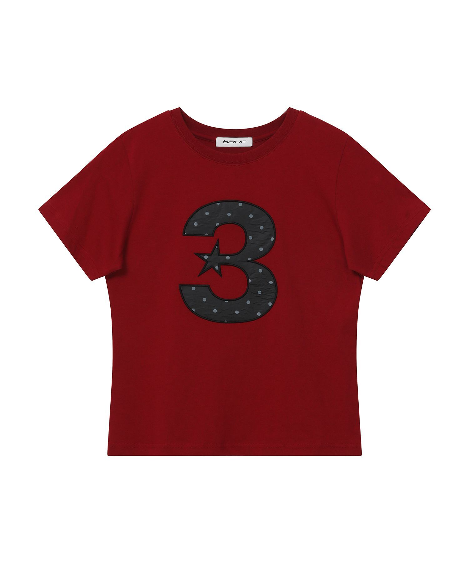 BAUF 三Logo圓點修身短袖T恤 紅色 BT25SS-WRED9