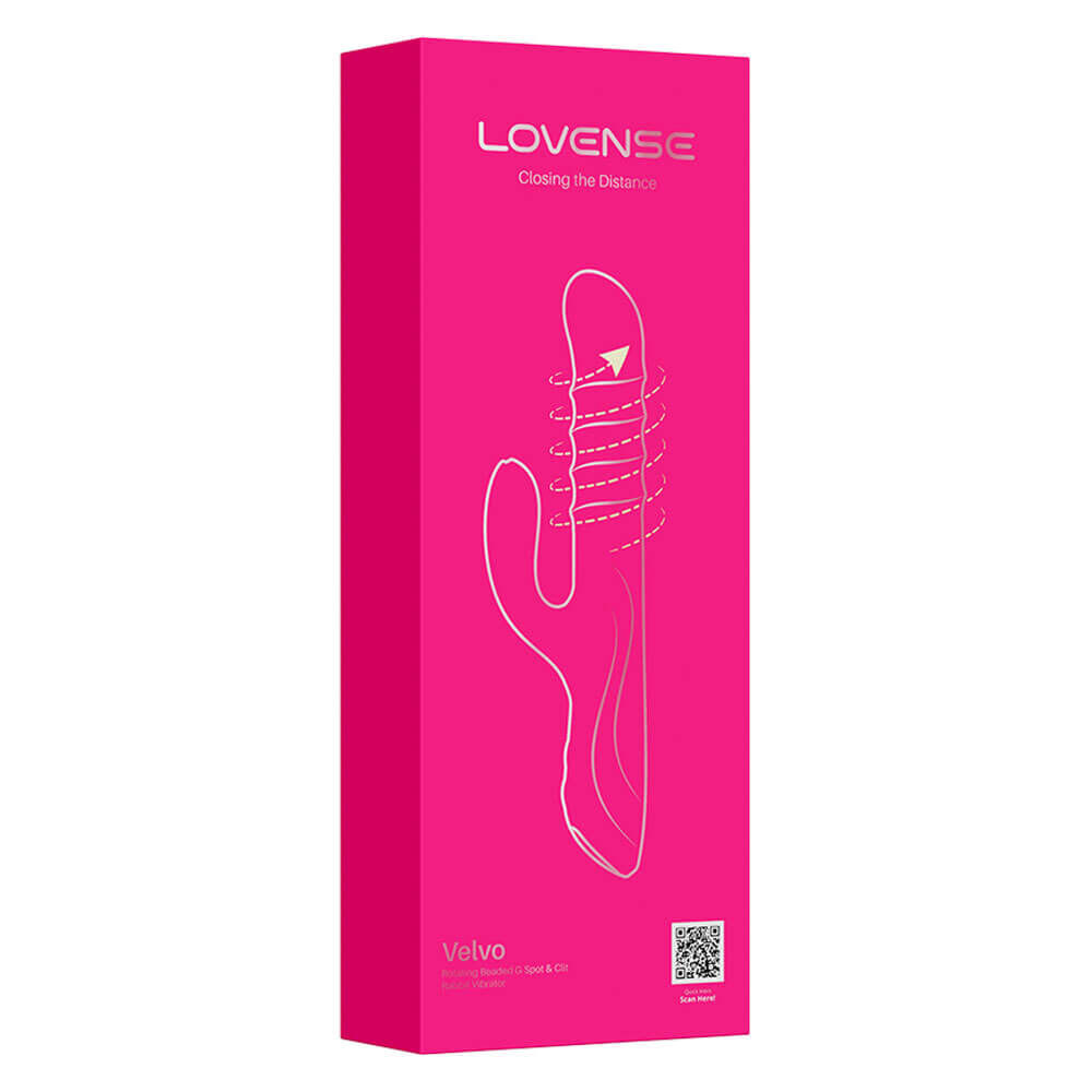 LOVENSE - Velvo 旋轉G點刺激頭&波浪滾珠兔仔按摩棒 - 粉色