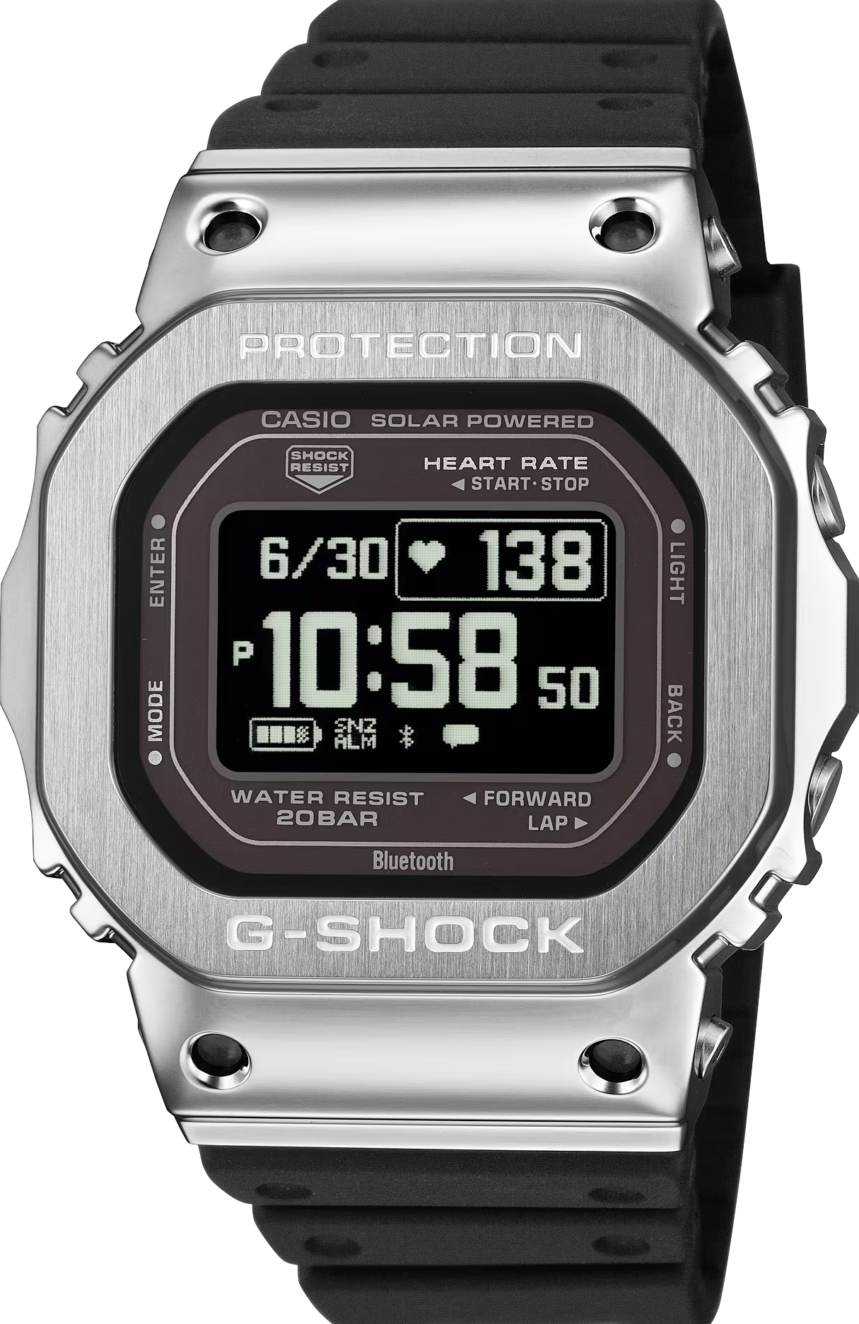 萬年鐘錶 - G-SHOCK  藍芽心律步數多功能運動系列電子錶 GM-H5600-1  錶徑 : 44 mm