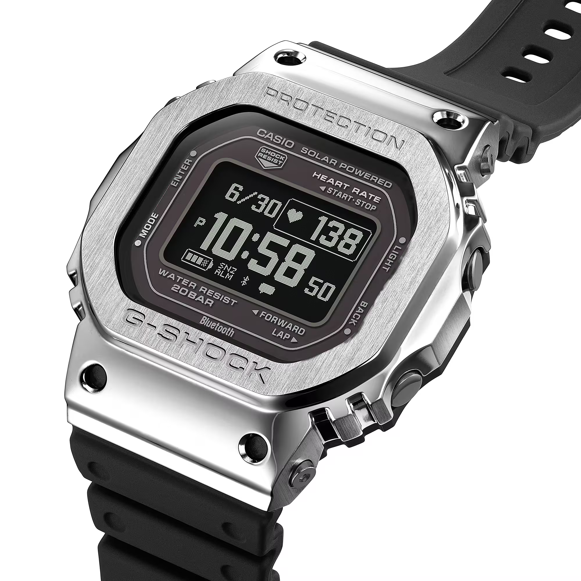 萬年鐘錶 - G-SHOCK  藍芽心律步數多功能運動系列電子錶 GM-H5600-1  錶徑 : 44 mm