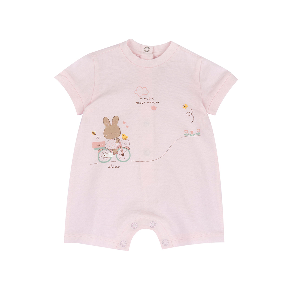 粉彩-小兔腳踏車短袖兔裝 C