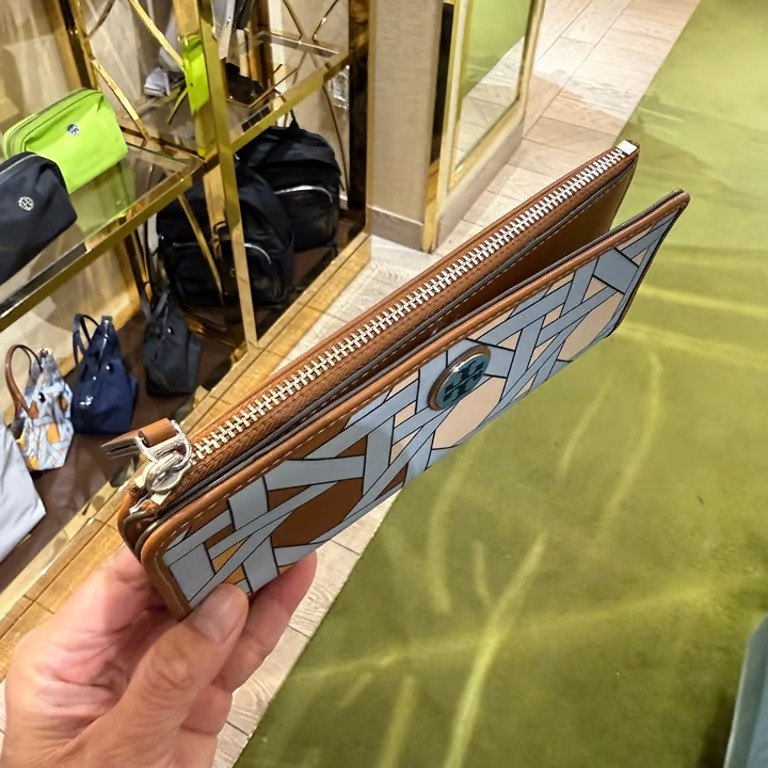 【預購】Tory Burch H041626 幾何編織印花長款拉鍊錢包