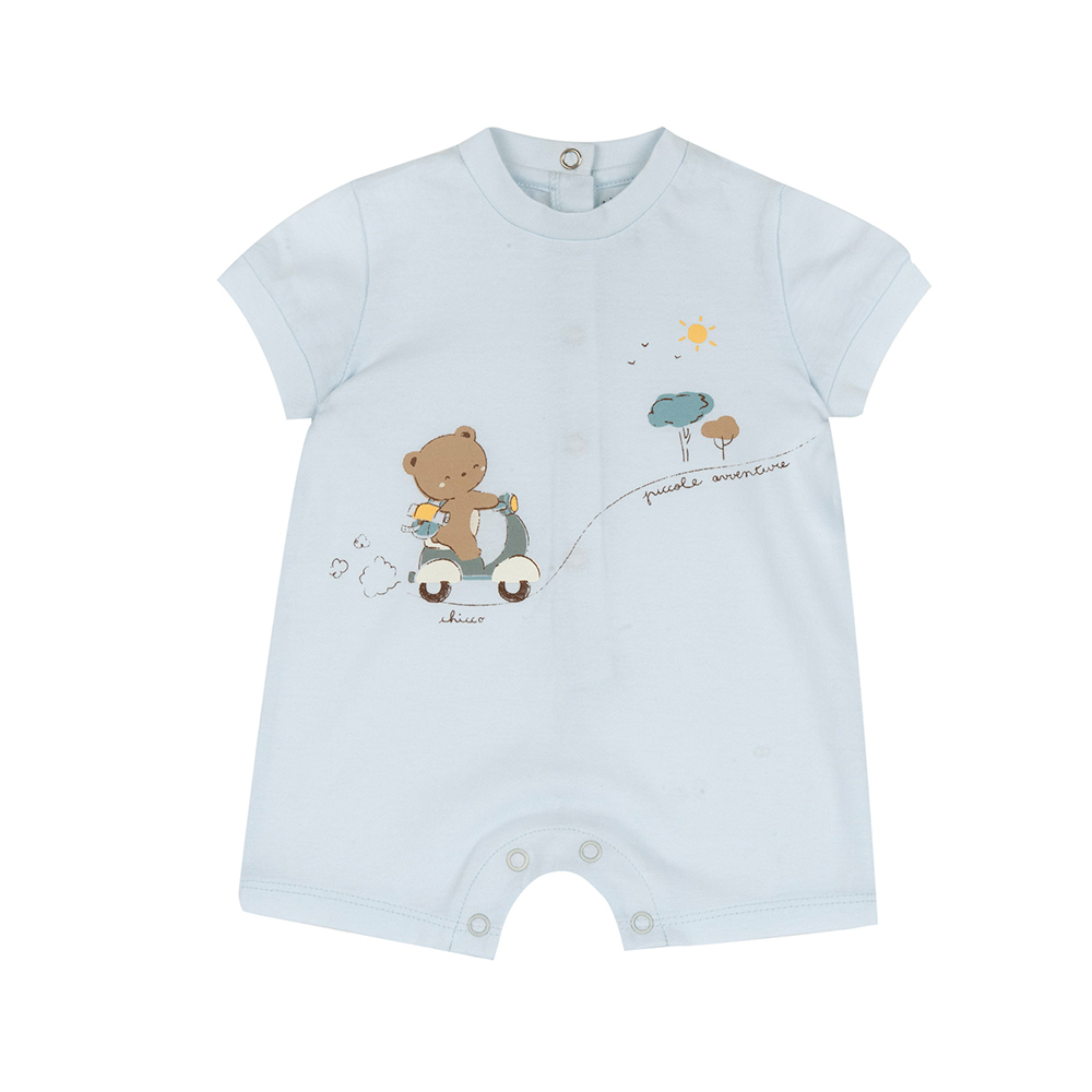 粉彩-小熊摩托車短袖兔裝 C