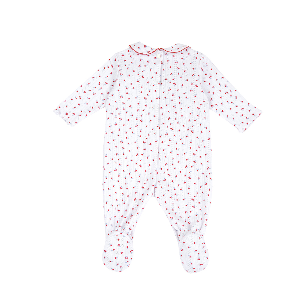 兔子花園-滿版碎花有領開長袖兔裝