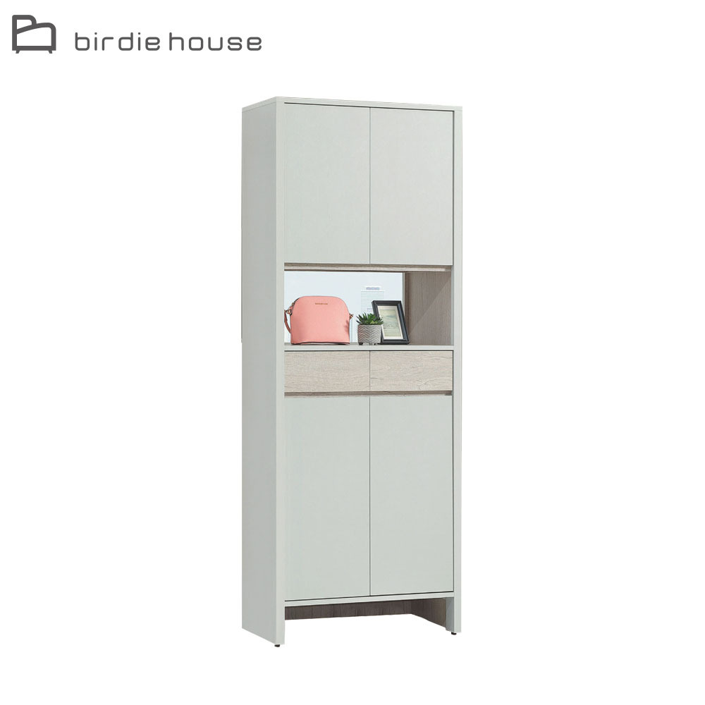 柏蒂家居-巴克利2.7尺四門一抽中開放式收納高鞋櫃/玄關櫃