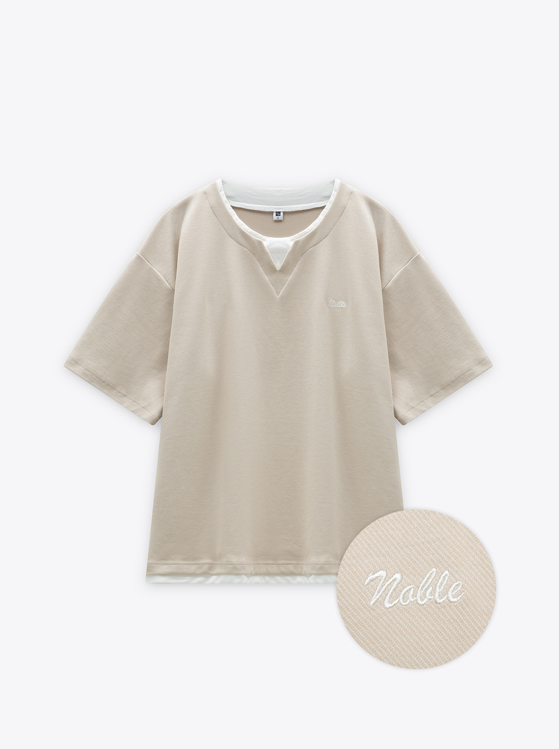 【期間限定】高質感斜紋紋理假兩件上衣