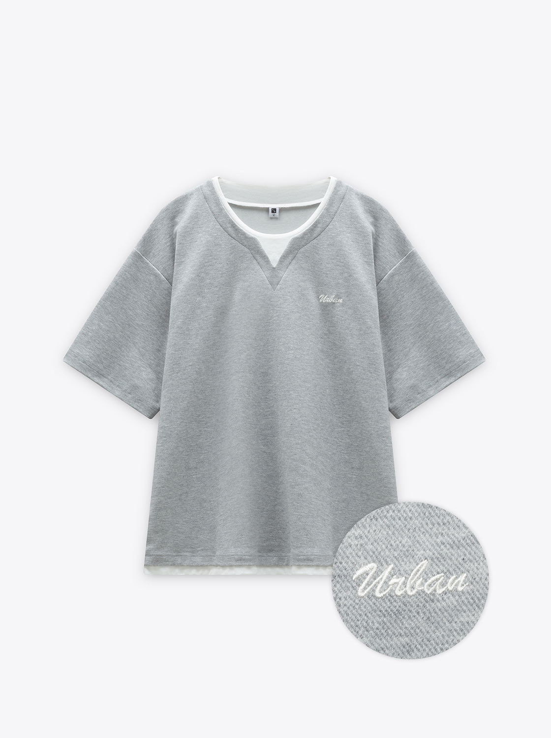 【期間限定】高質感斜紋紋理假兩件上衣