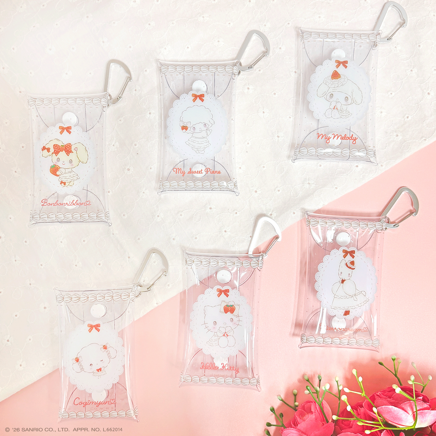 日本 Sanrio 草莓蛋糕系列 - 透明啪啪袋連扣