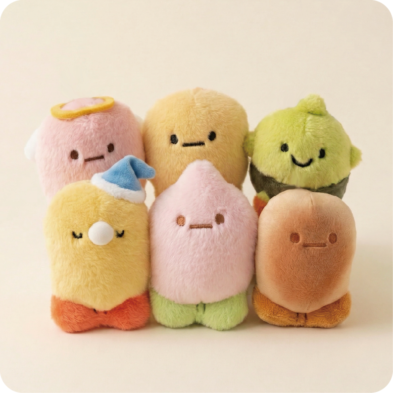 毛毛炸物娃娃-共六款