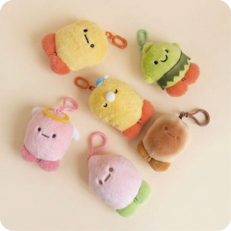 毛毛炸物娃娃-共六款