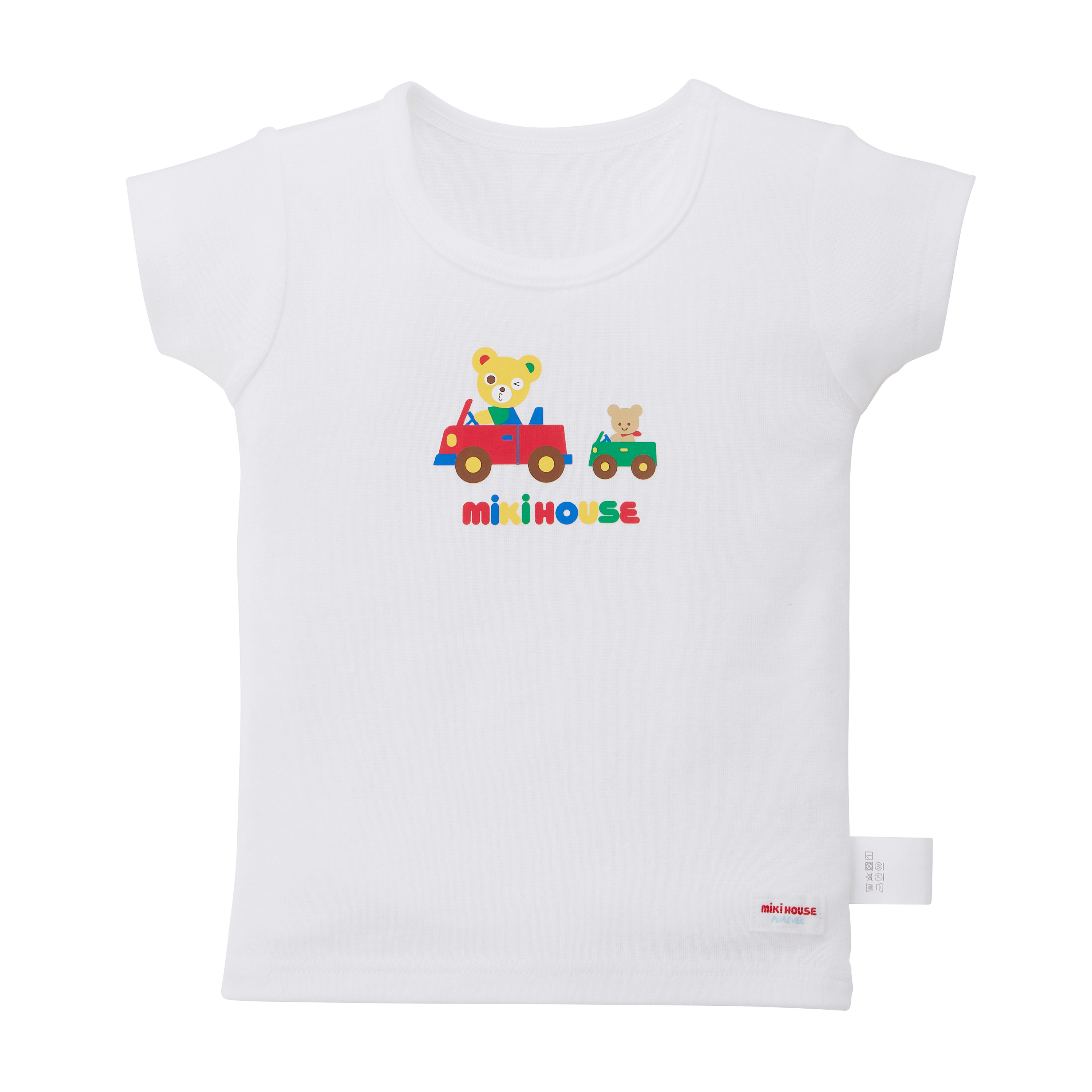 Pureveil 普奇熊車車短袖內衣-白