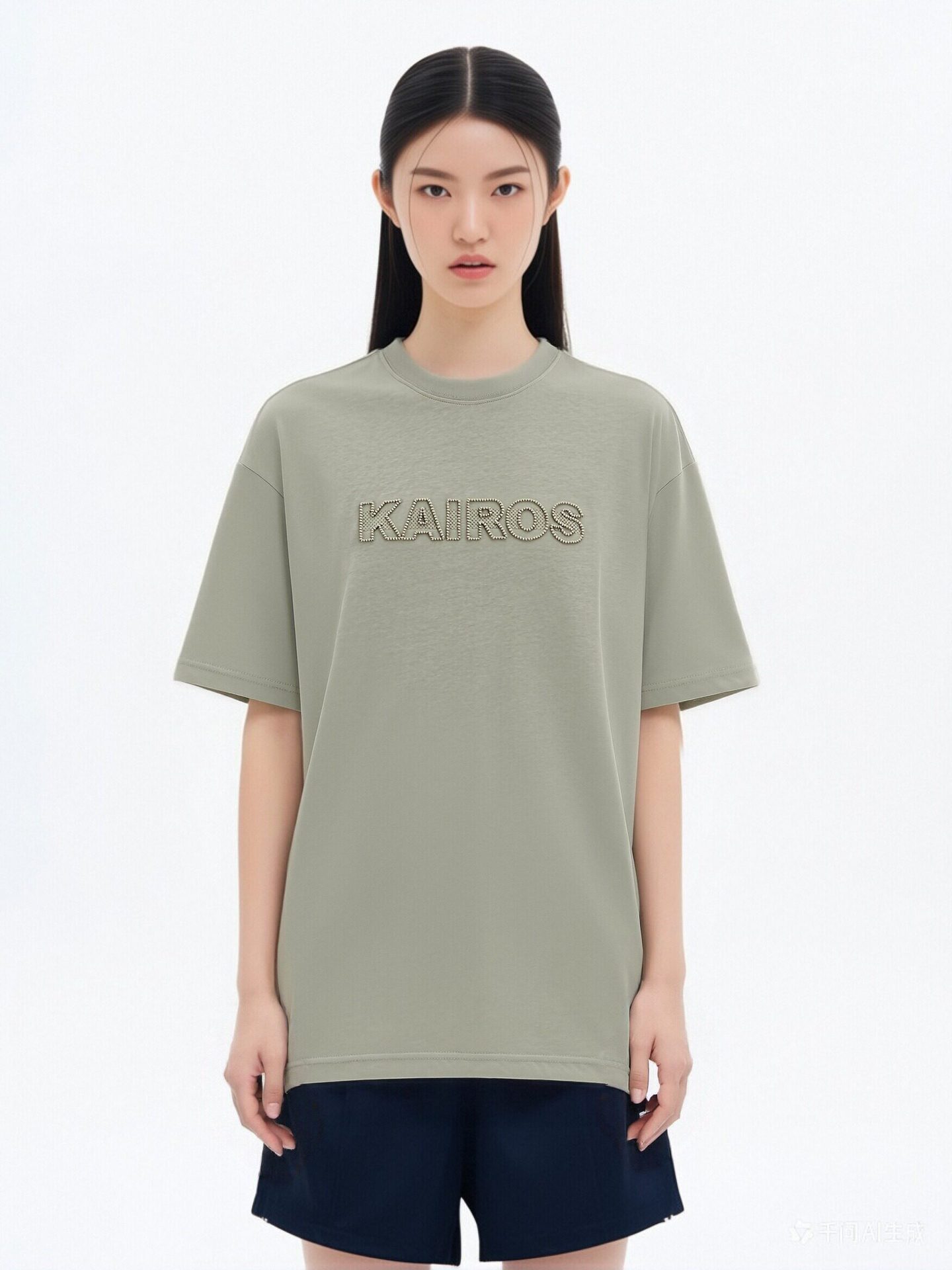 簡約復古立體印花短踢