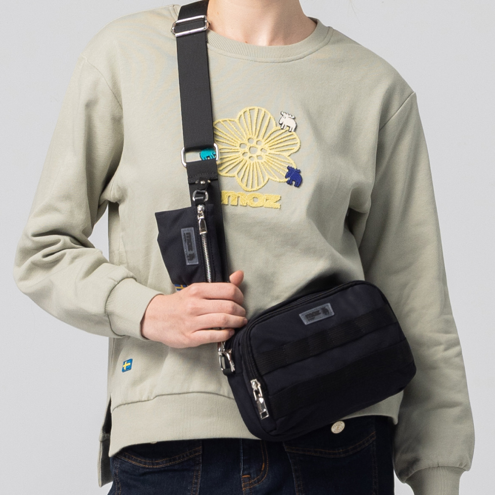 【預購】瑞典雲朵包系列｜防潑水 城市探險 斜背包(黑)M