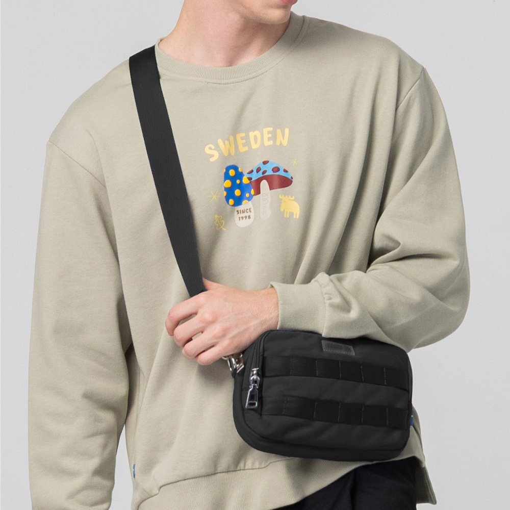 【預購】瑞典雲朵包系列｜防潑水 城市探險 斜背包(黑)M