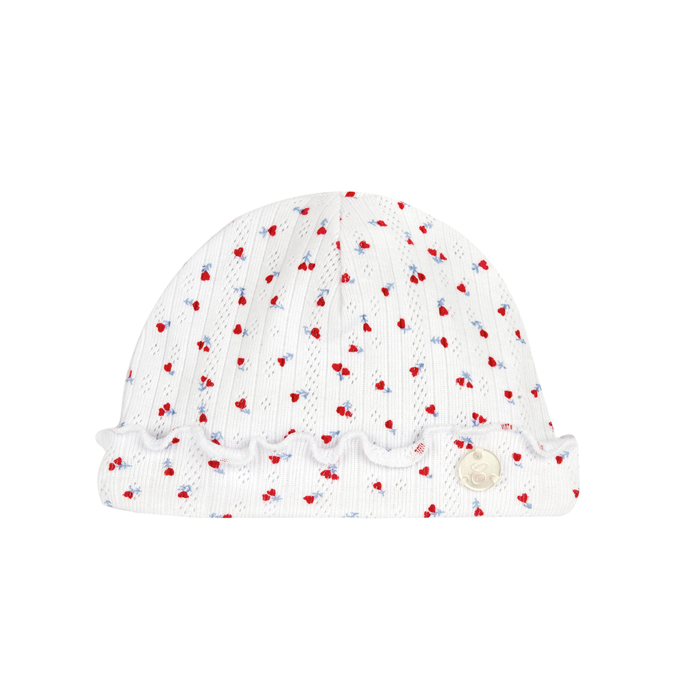 兔子花園-滿版碎花嬰兒帽