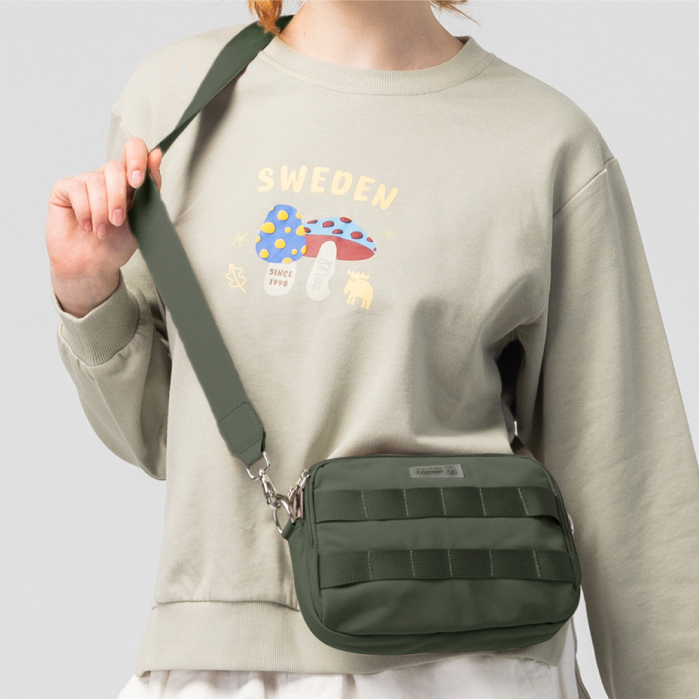 【預購】瑞典雲朵包系列｜防潑水 城市探險 斜背包(橄欖綠)M