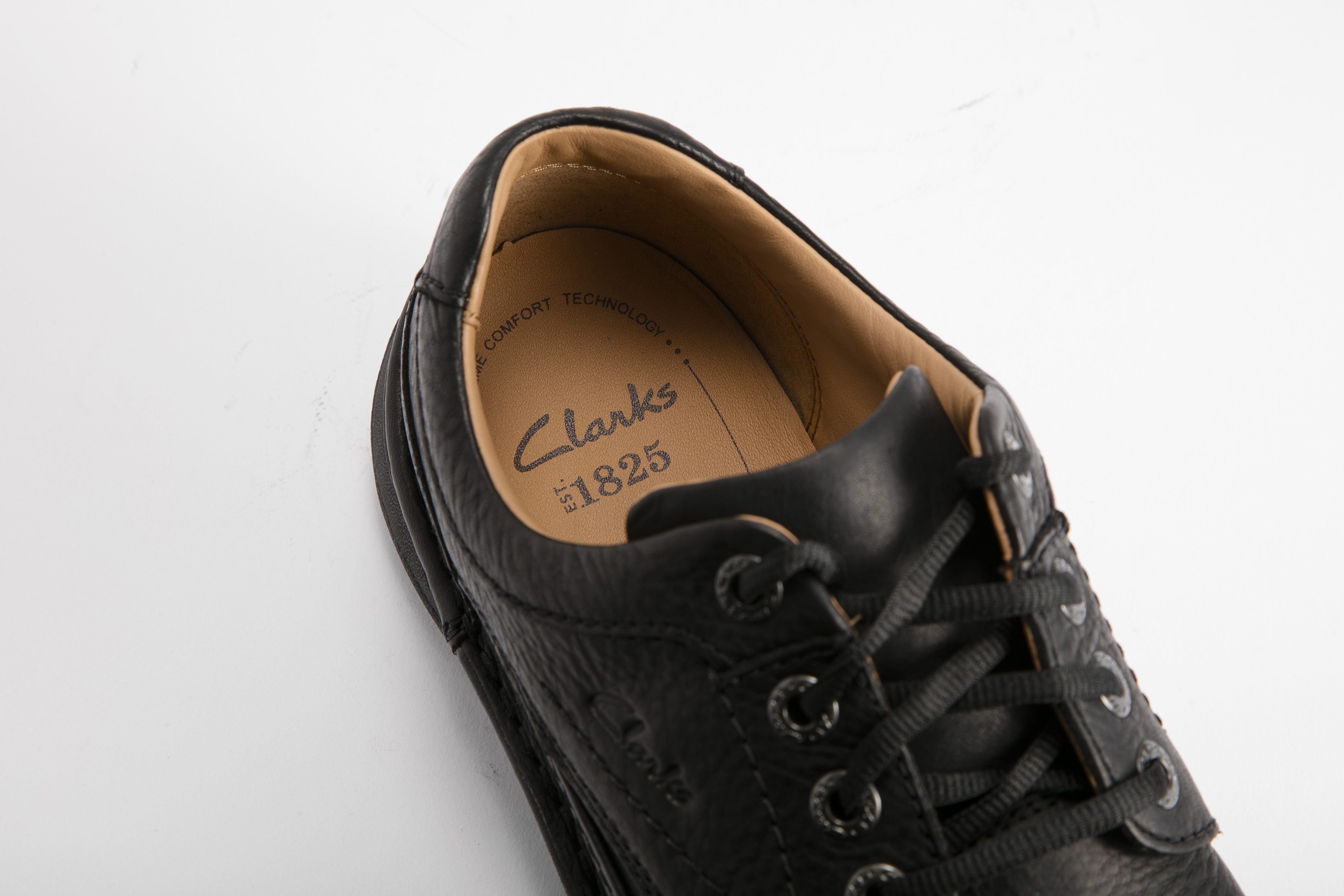 Clarks - Nature Three 男裝黑色休閒綁帶皮鞋 20339008-BK