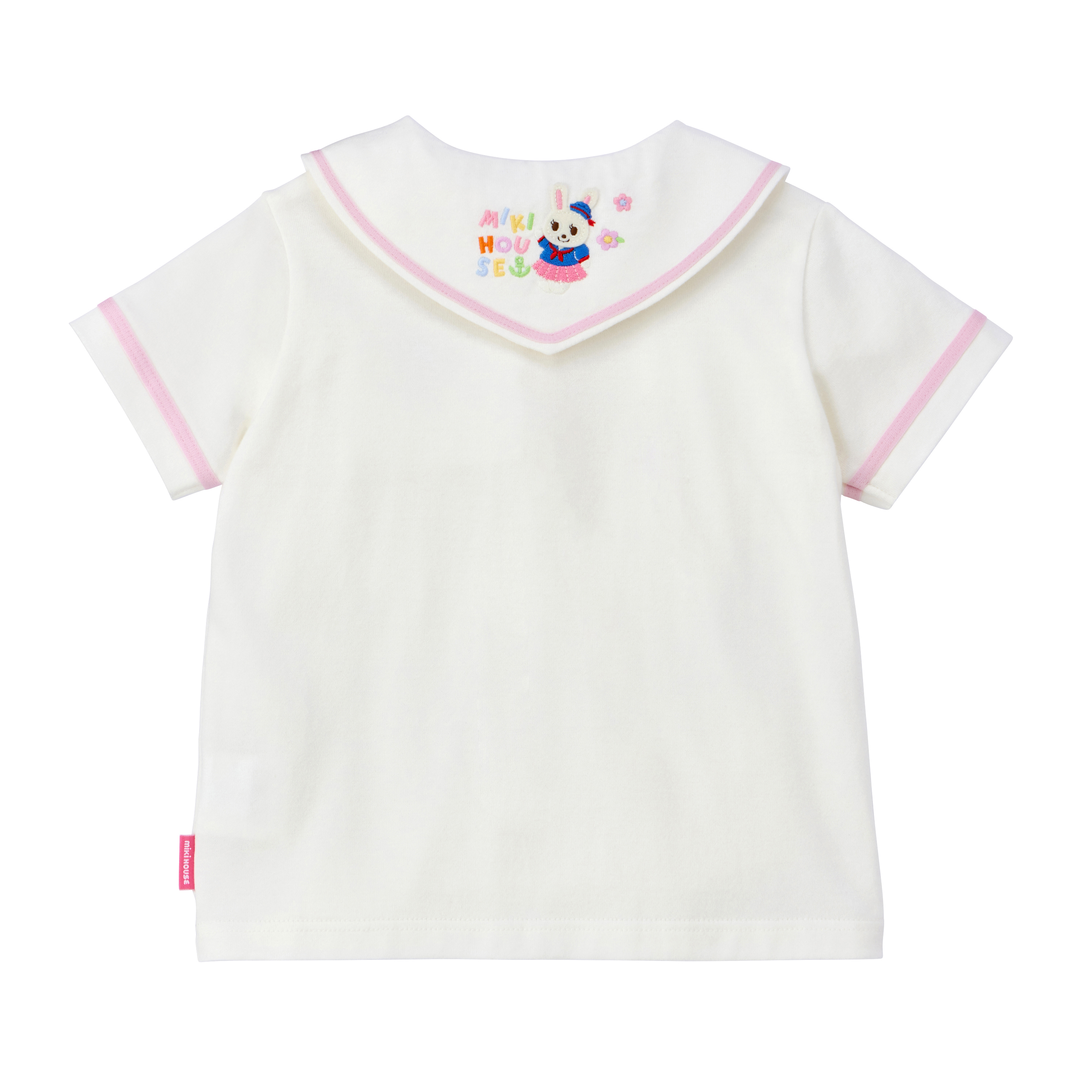 舞颯兔水手領短袖POLO衫-白色