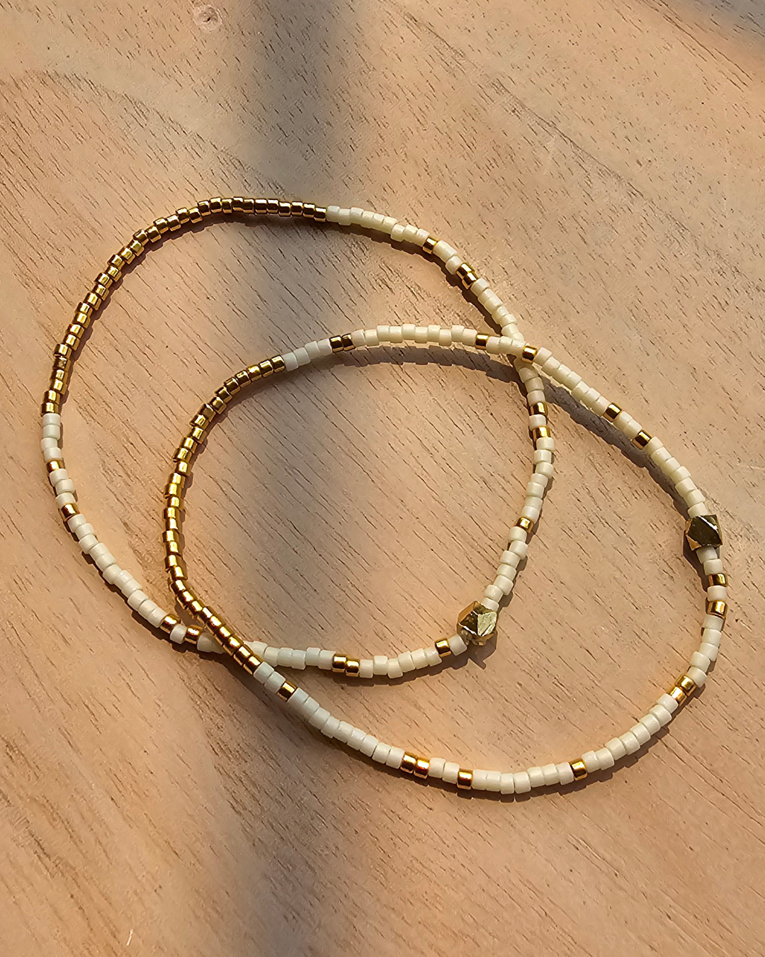 雪白金索 | 細條串珠手鍊