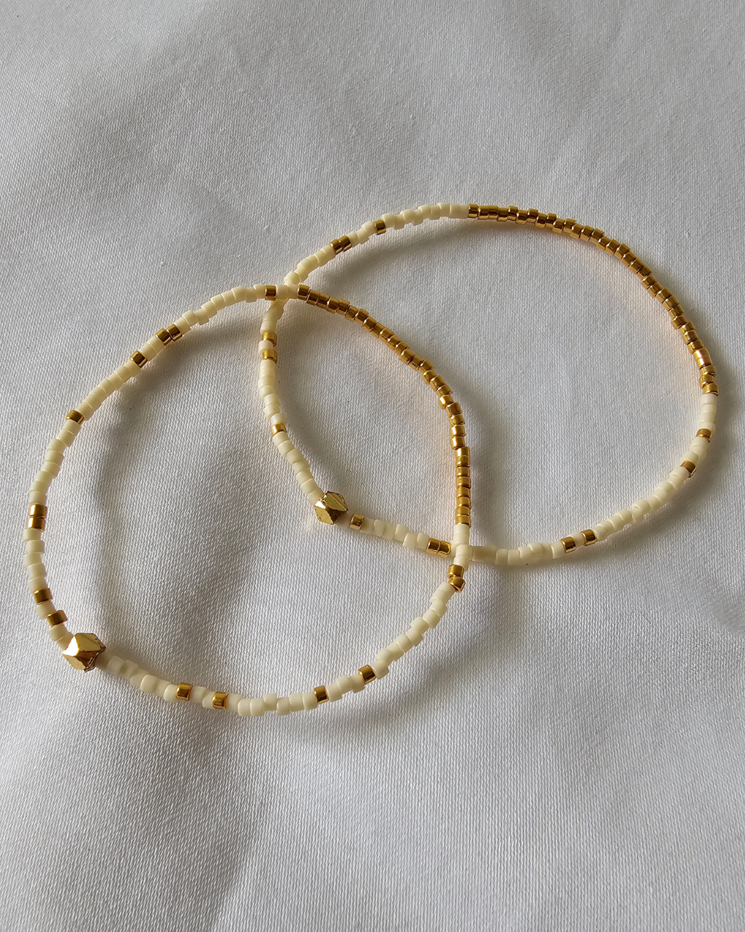 雪白金索 | 細條串珠手鍊