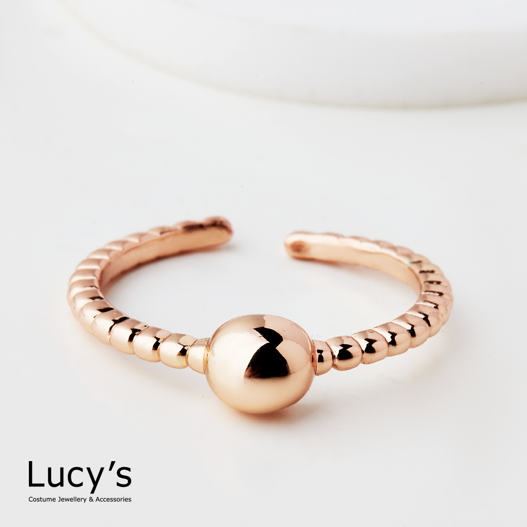 麻花圓珠 開口戒 (125712)