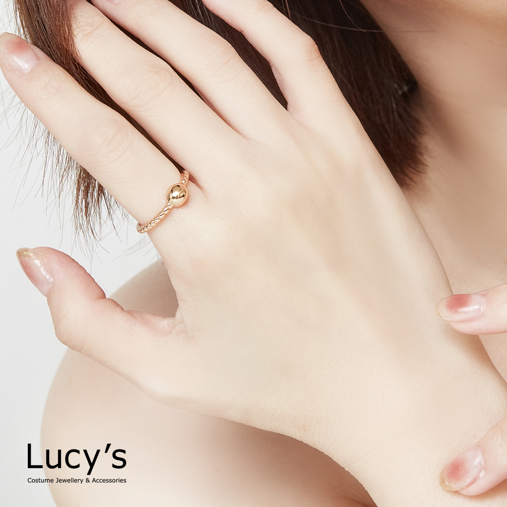 麻花圓珠 開口戒 (125712)