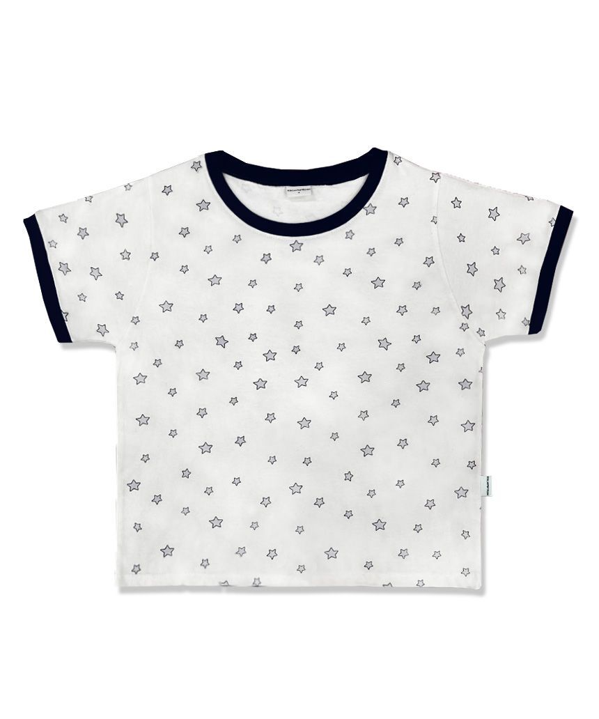 ESCAPEFROM 星型印花撞色短袖T恤 藍 E261LTS