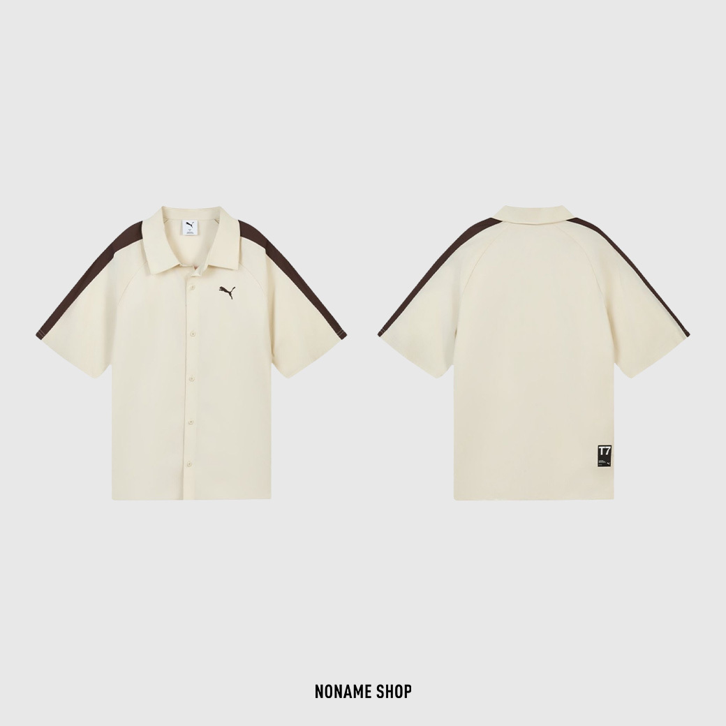 PUMA 張凌赫同款 復古 撞色 經典 LOGO 短袖 襯衫 (男款)