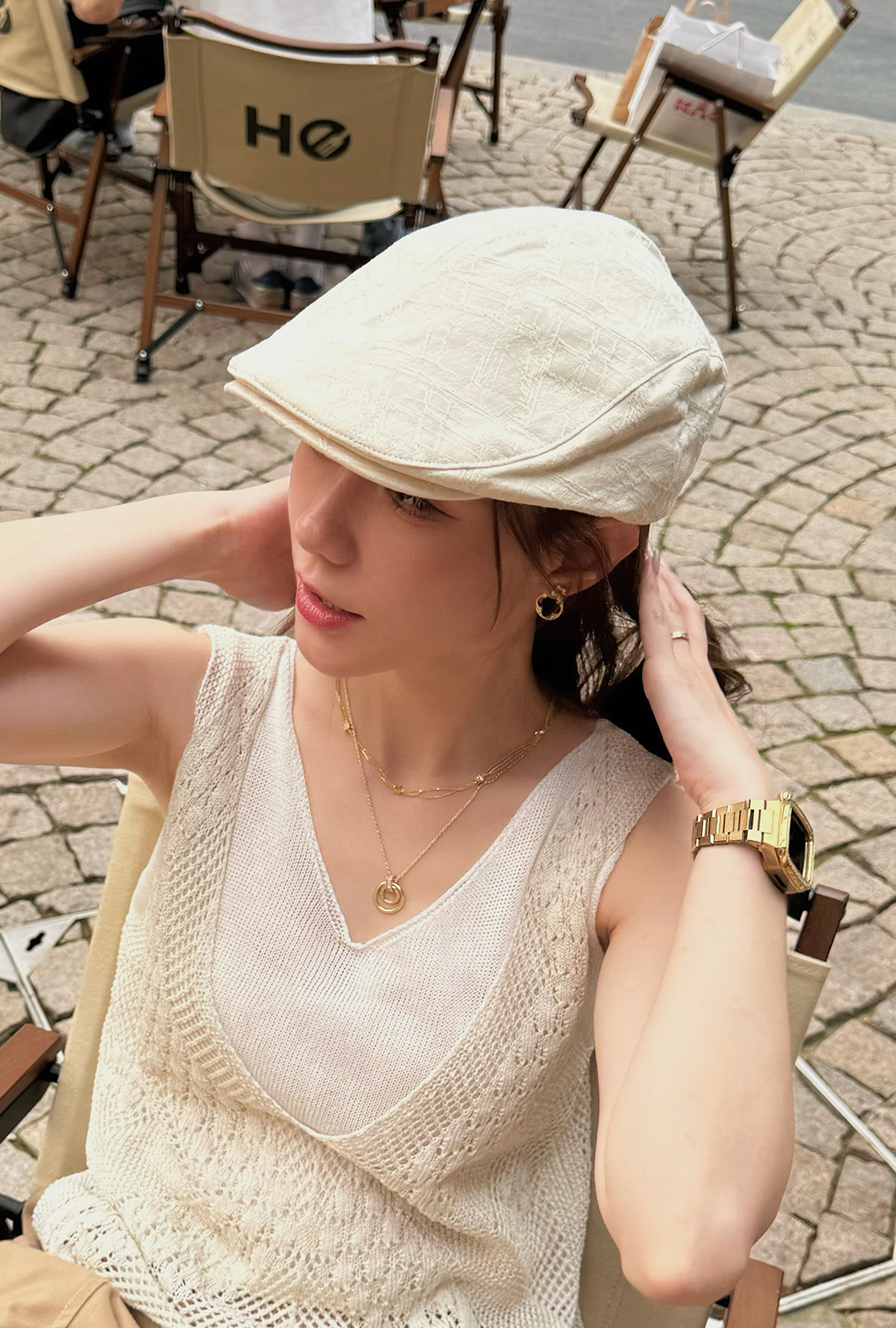 IT100-質感壓紋貝雷帽