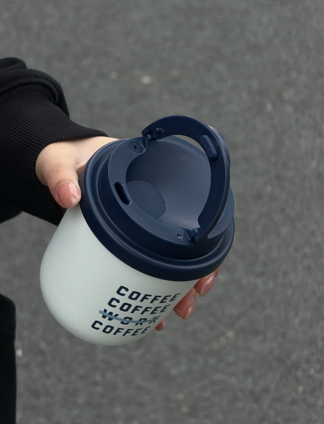 代購-Starbucks星巴克 丹寧星咖系列 保溫杯 迷你隨行杯 藍白色 280ml