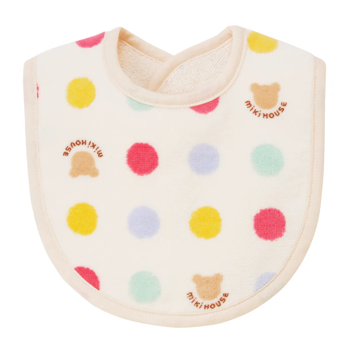 小熊絨面印花圍兜-多色