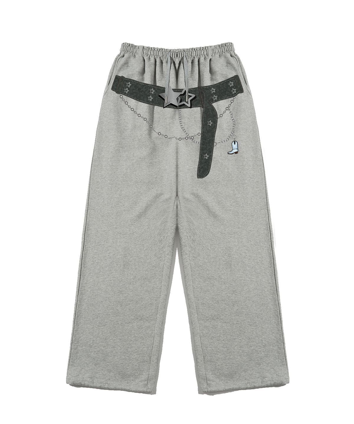 ESCAPEFROM 鏈條腰帶層次印花棉褲 E261SP