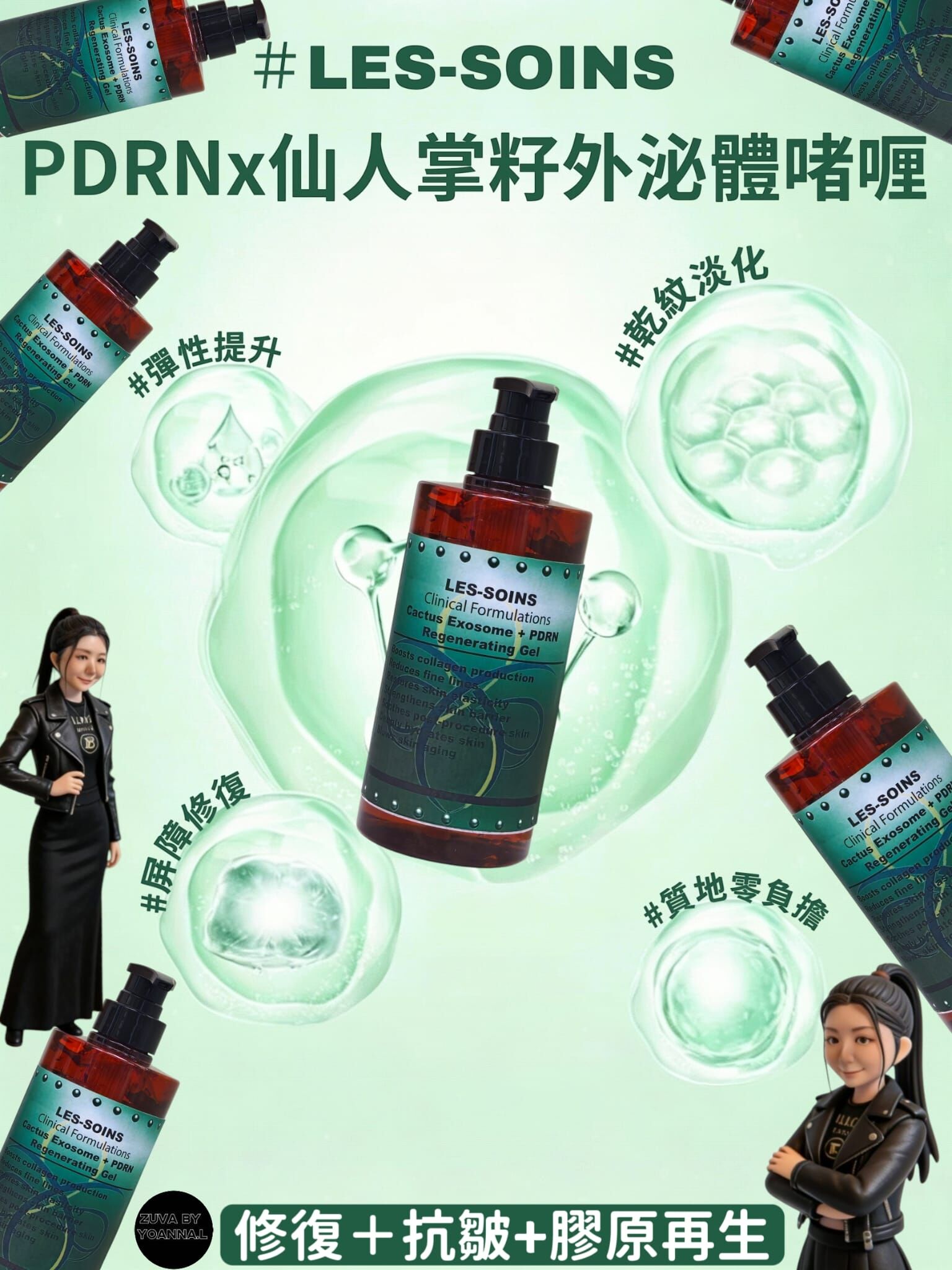 （修復＋抗皺+膠原再生） Les-soins 有機魅力💧PDRNx仙人掌籽外泌體啫喱500ml  T171｜水狀質地・一泵滲透✨PDRNx仙人掌籽外泌體啫/復活草彈潤啫喱可混合（備註款式）✨