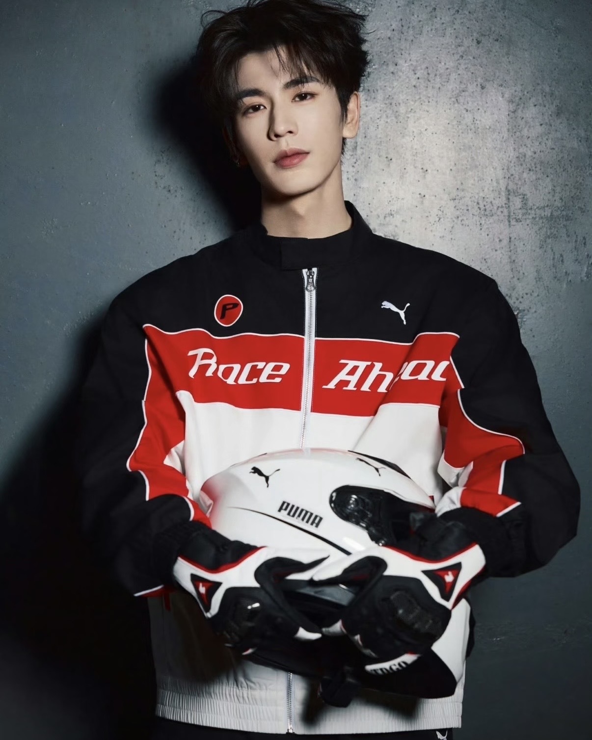 PUMA MOTO 賽車風 立領外套 拉鍊外套 夾克 黑紅 白色 張凌赫代言同款 男女款 638606-02 / 預購