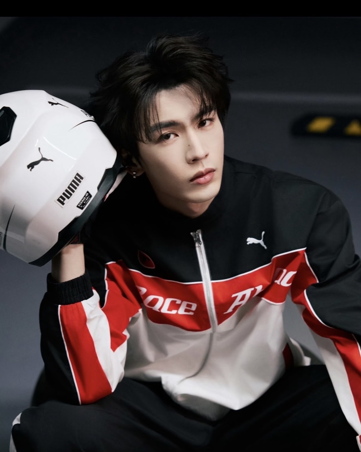 PUMA MOTO 賽車風 立領外套 拉鍊外套 夾克 黑紅 白色 張凌赫代言同款 男女款 638606-02 / 預購