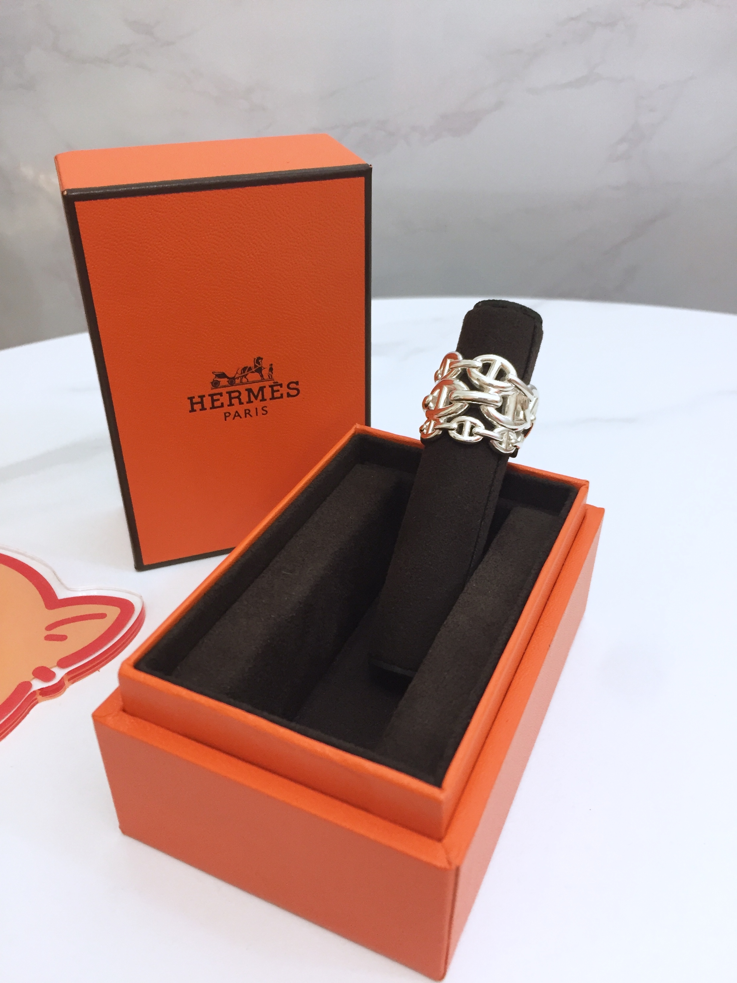 Hermes 三圈 Chaine d'ancre Enchainee  戒指