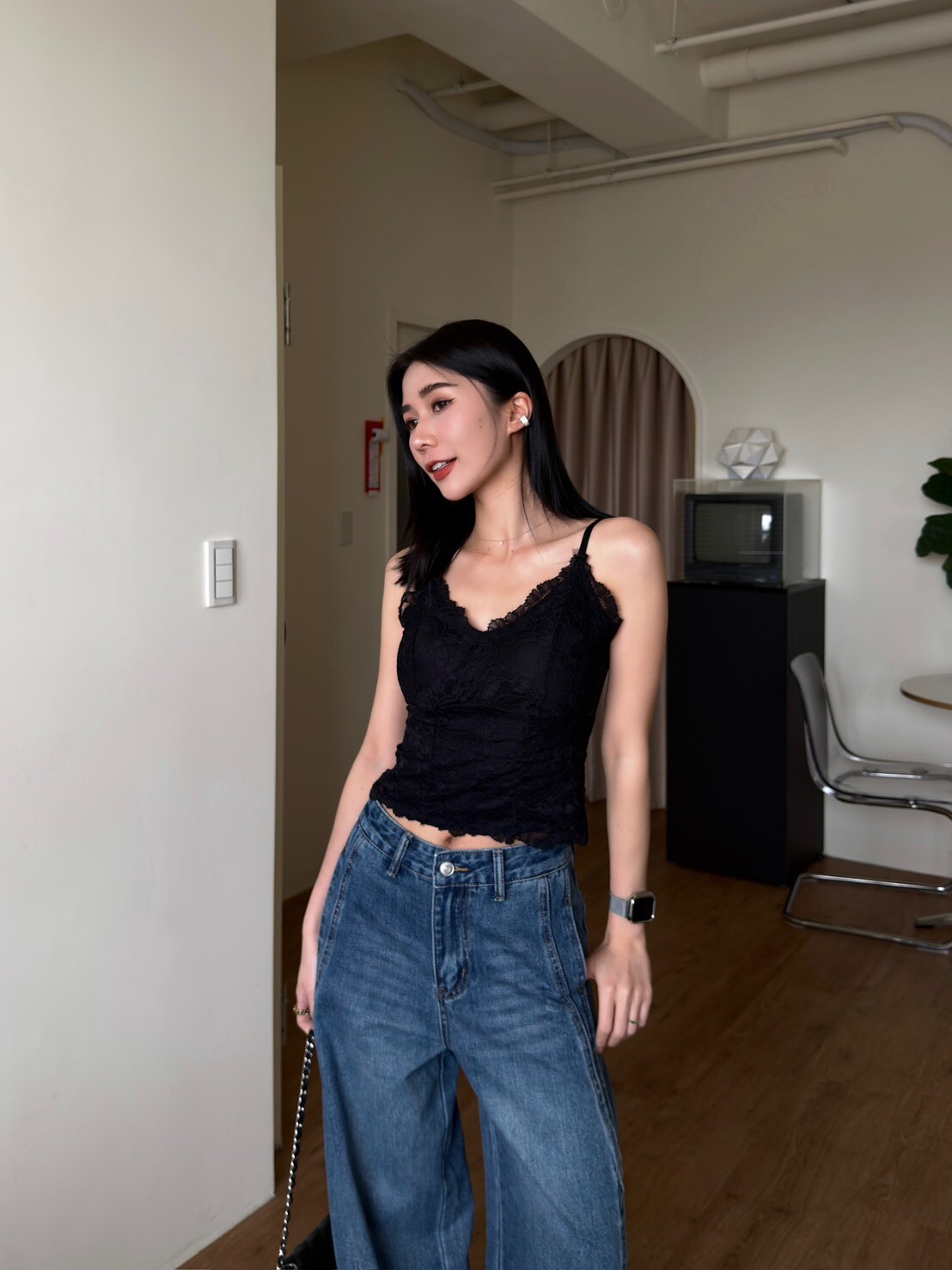 法式冰絲蕾絲細肩BRATOP