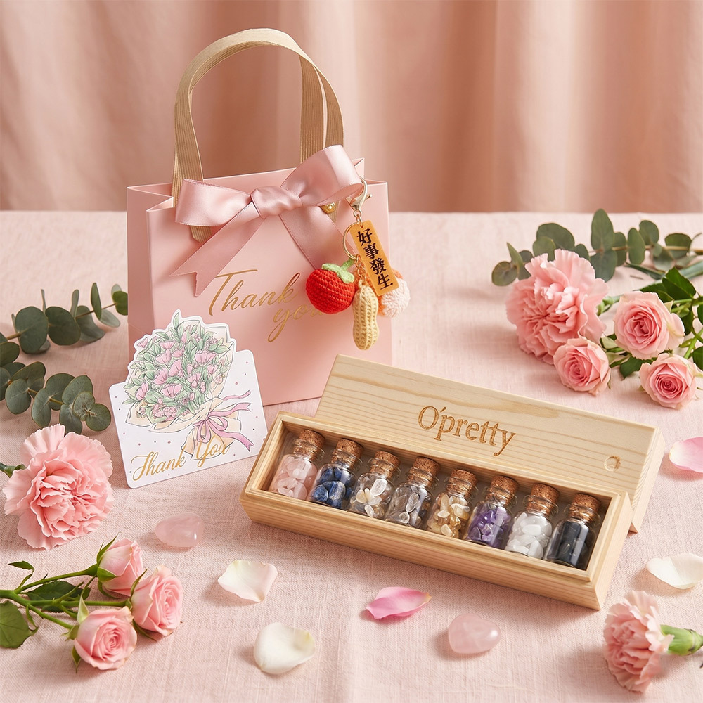 歐沛媞 水晶能量好事發生手作禮 [水晶能量組+針織祝福掛飾+卡片]-母親節限定開運祝福組