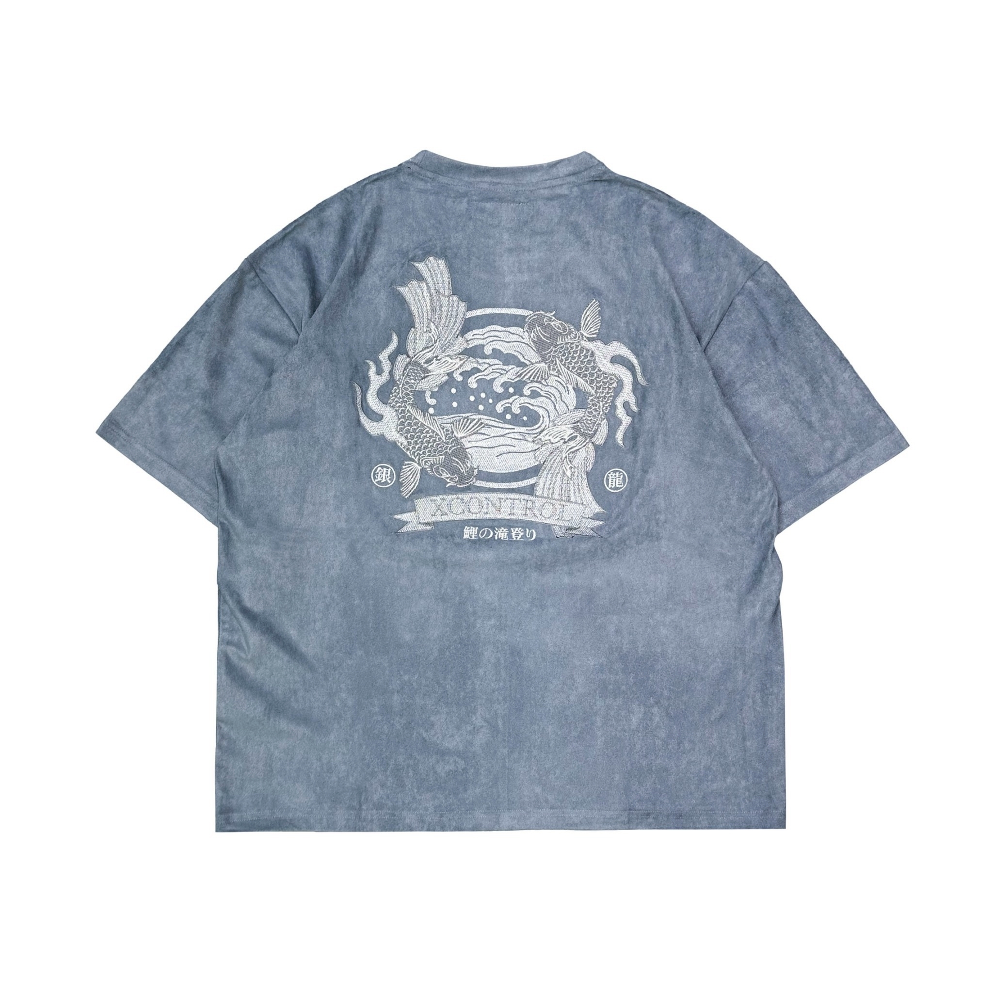 XCTRL 銀龍寬版短T-灰藍