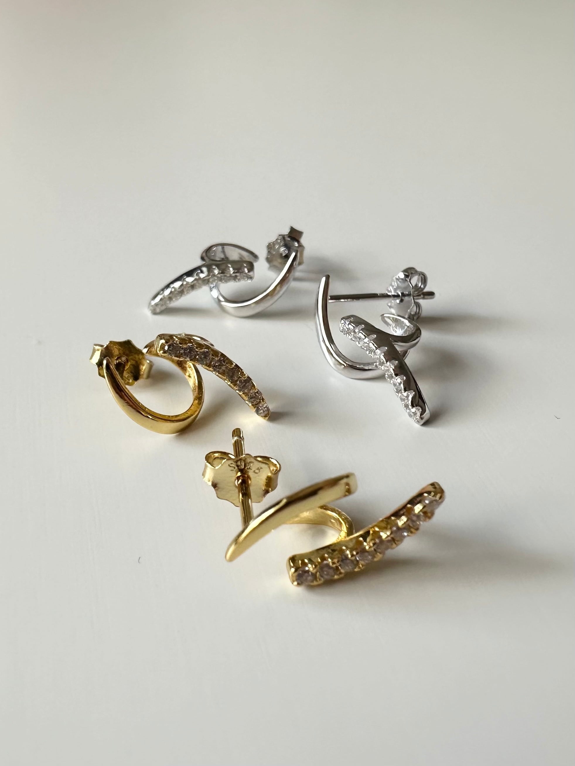 S925 zirconia line design pierce