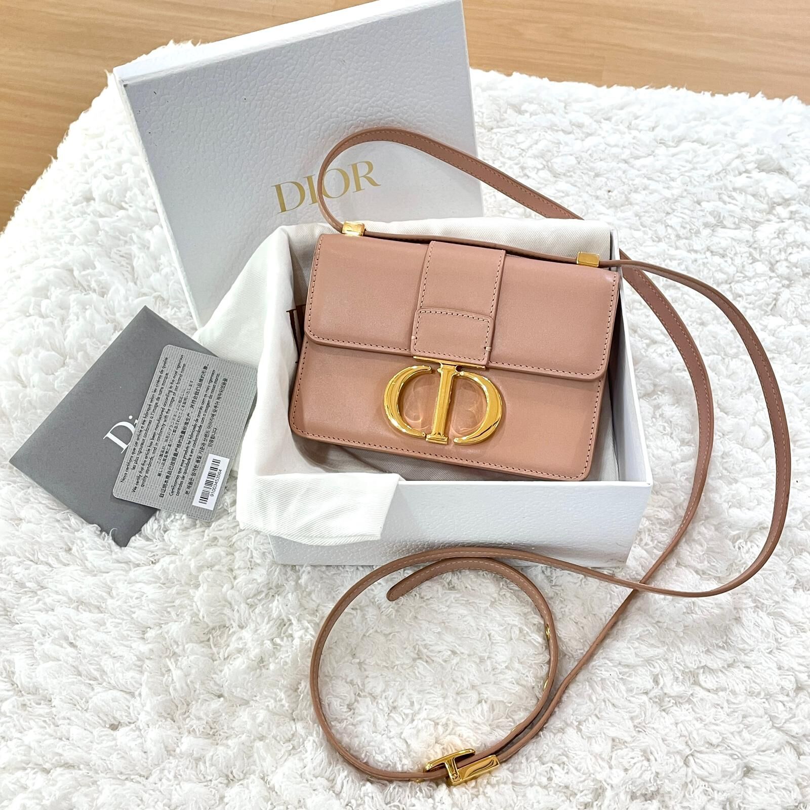 99%NEW二手DIOR MICRO 30 MONTAIGNE 裸粉色牛皮金扣 #迪奧蒙田包 #香榭站正品